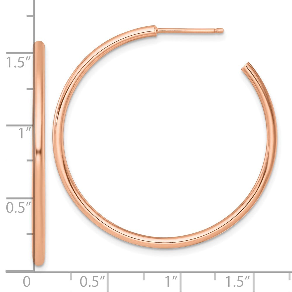 14k Rose Gold 2.0 x 40mm Polished Post Hoop Earrings