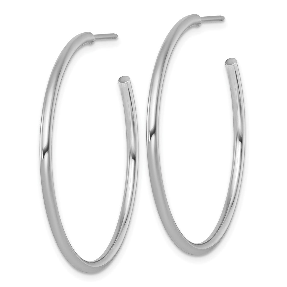 14k White Gold 2.0 x 40mm Polished Post Hoop Earrings