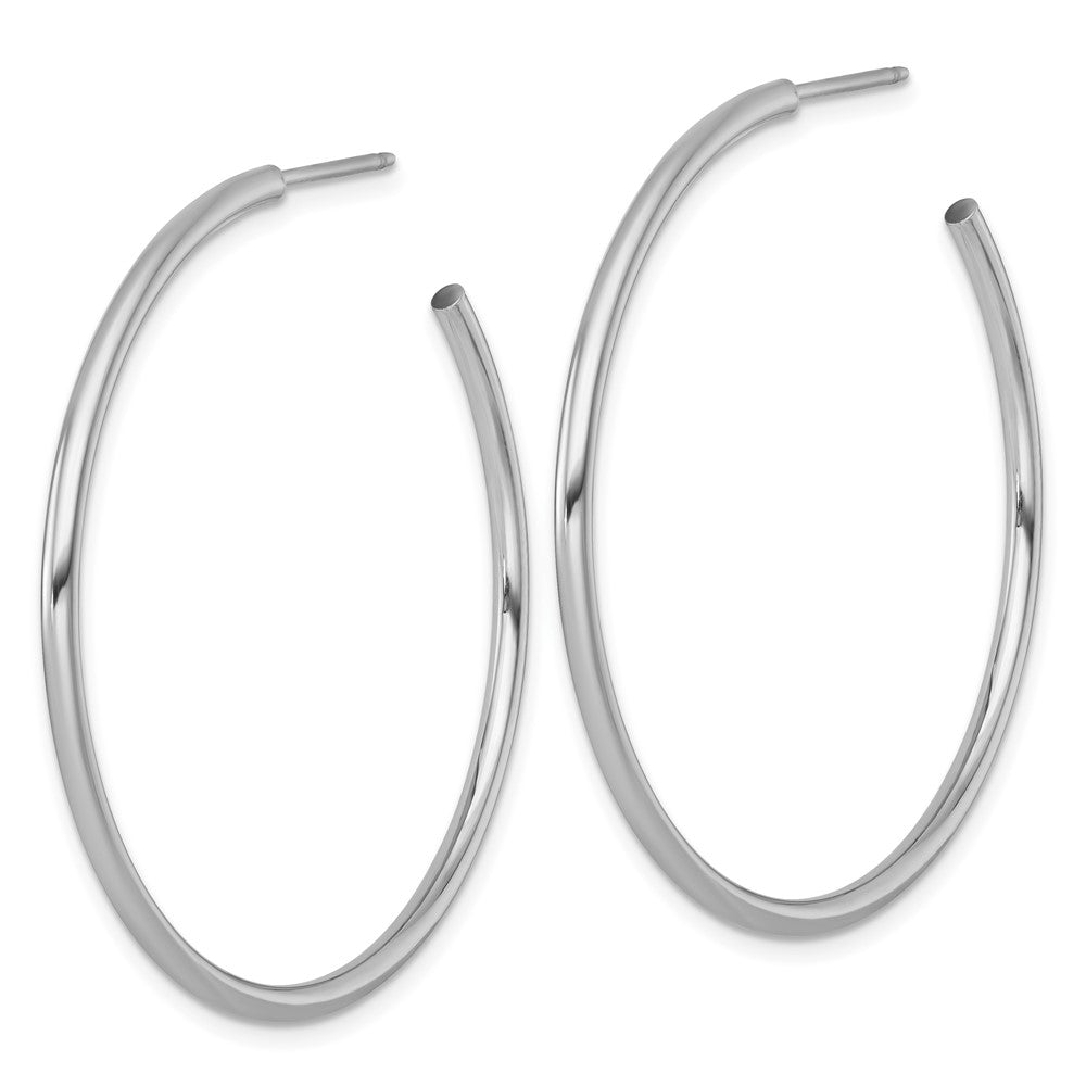 14k White Gold 2.0 x 45mm Polished Post Hoop Earrings
