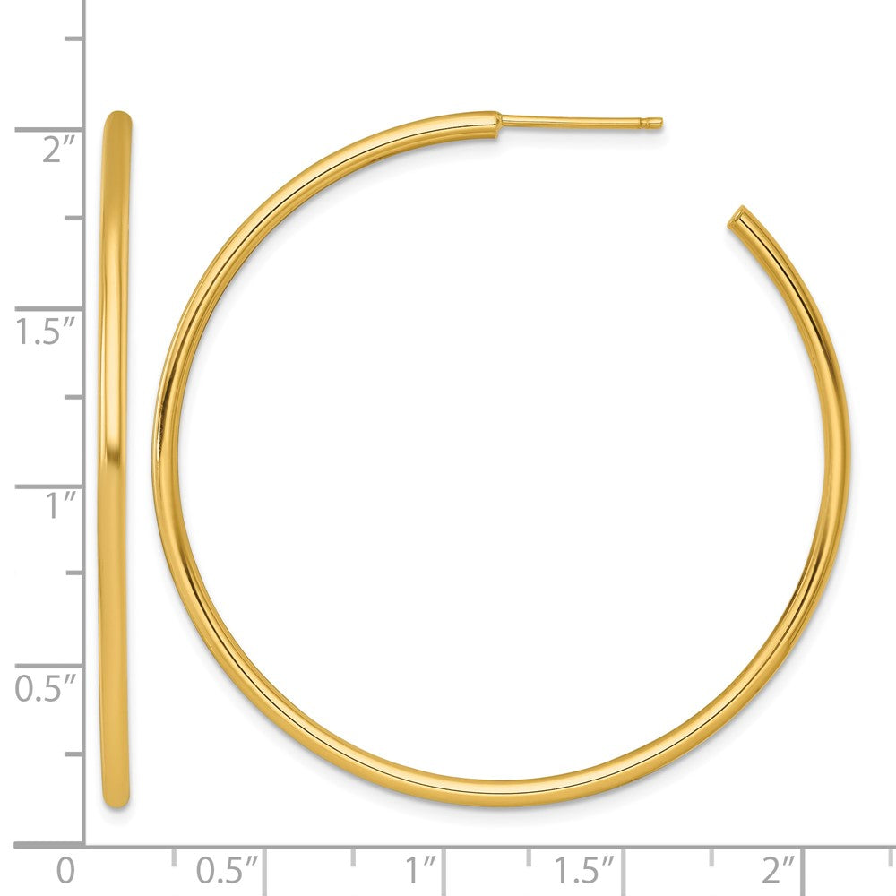 14k 2.0 x 50mm Polished Post Hoop Earrings