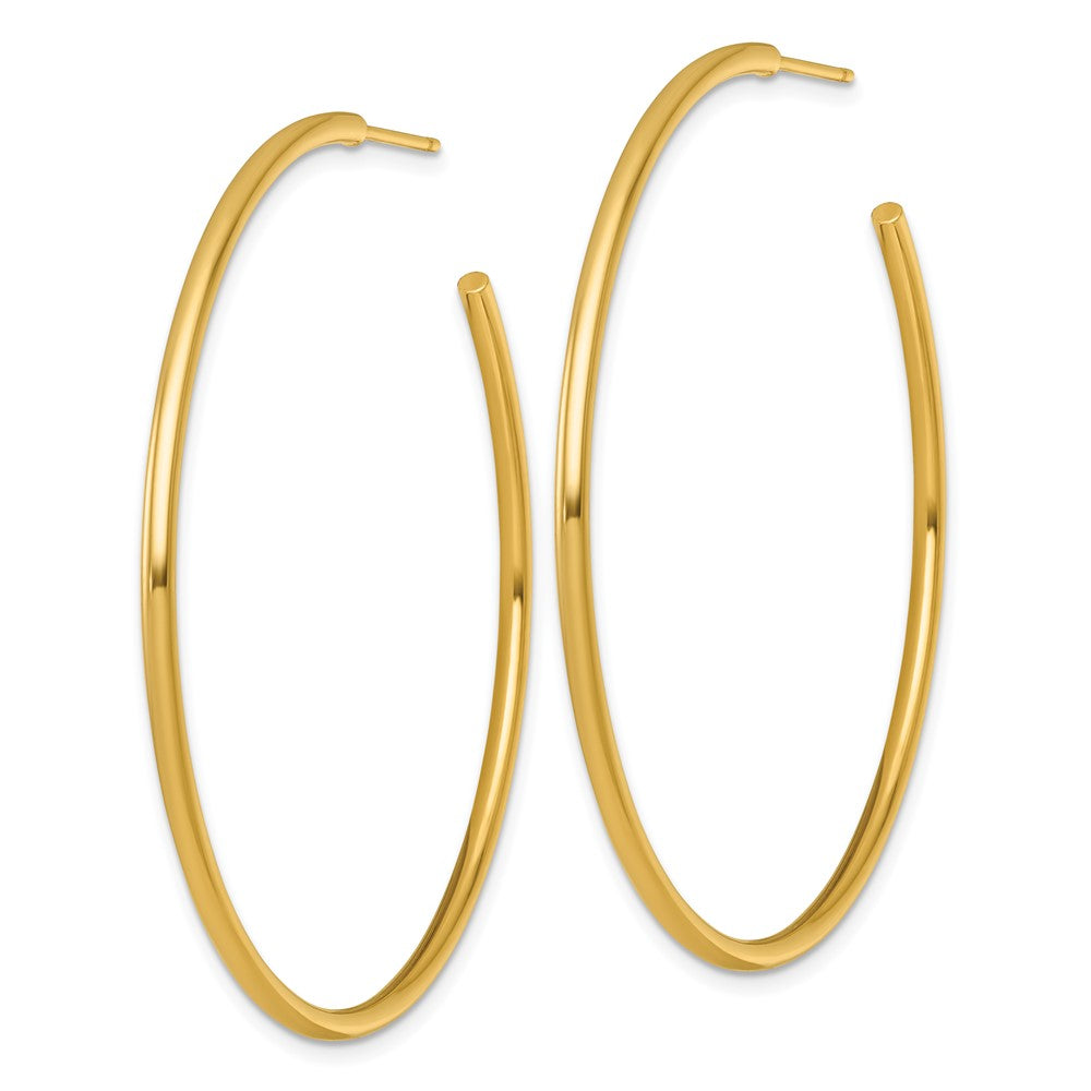 14k 2.0 x 55mm Polished Post Hoop Earrings