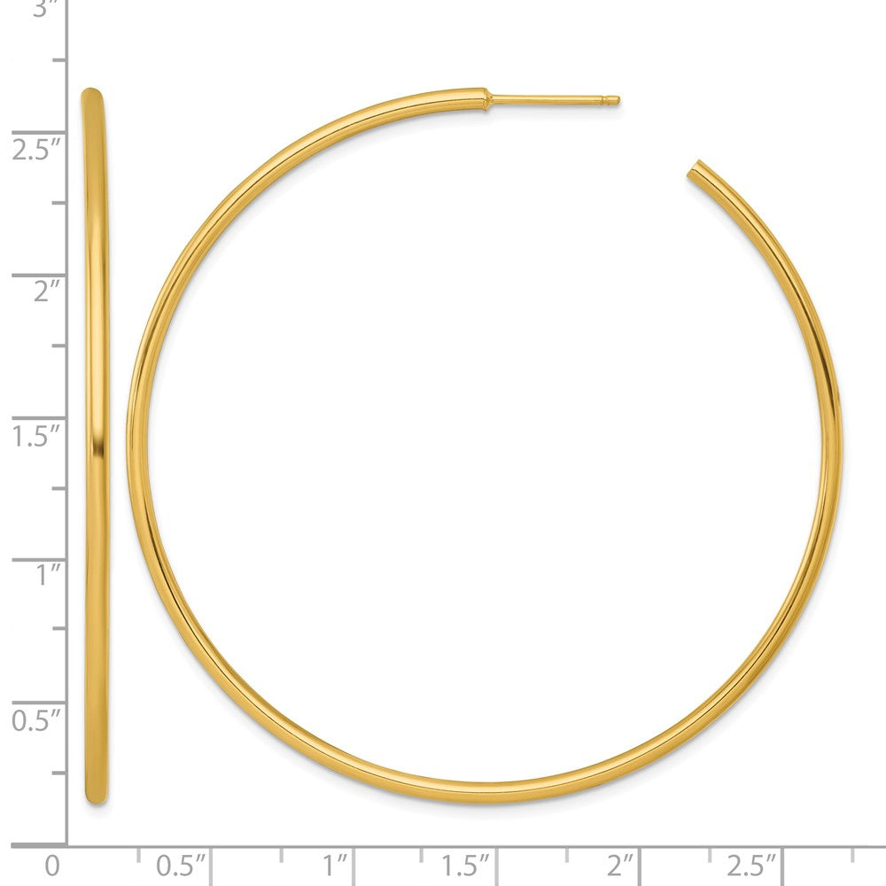 14k 2.0 x 65mm Polished Post Hoop Earrings