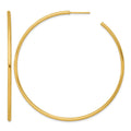 14k 2.0 x 65mm Polished Post Hoop Earrings