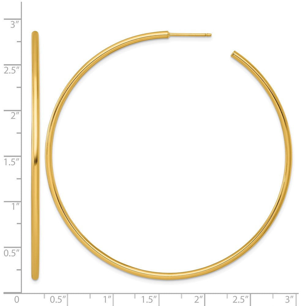 14k 2.0 x 70mm Polished Post Hoop Earrings