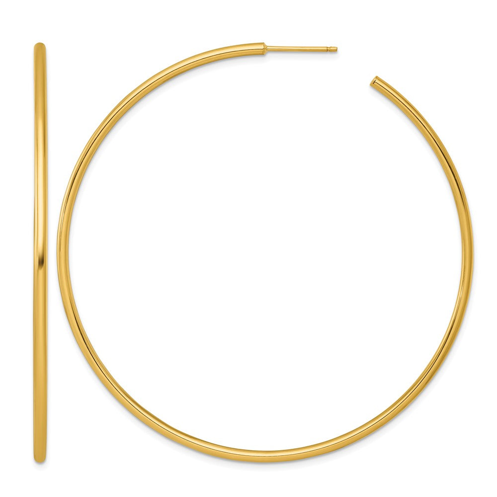 14k 2.0 x 70mm Polished Post Hoop Earrings