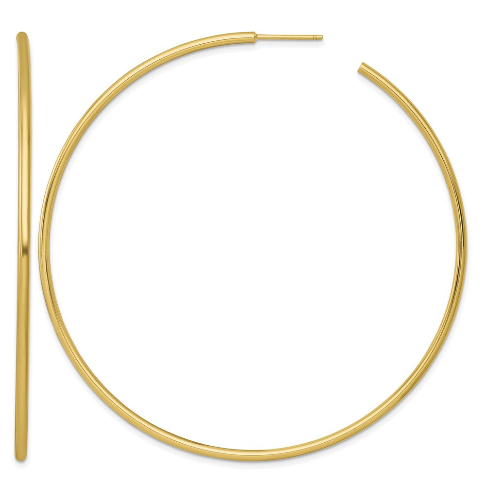 14k 2.0 x 75mm Polished Post Hoop Earrings