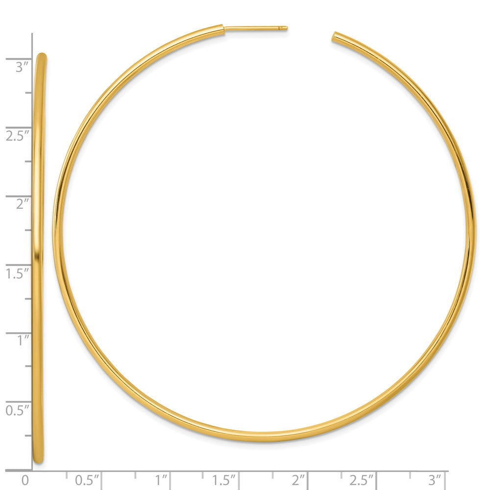 14k 2.0 x 80mm Polished Post Hoop Earrings