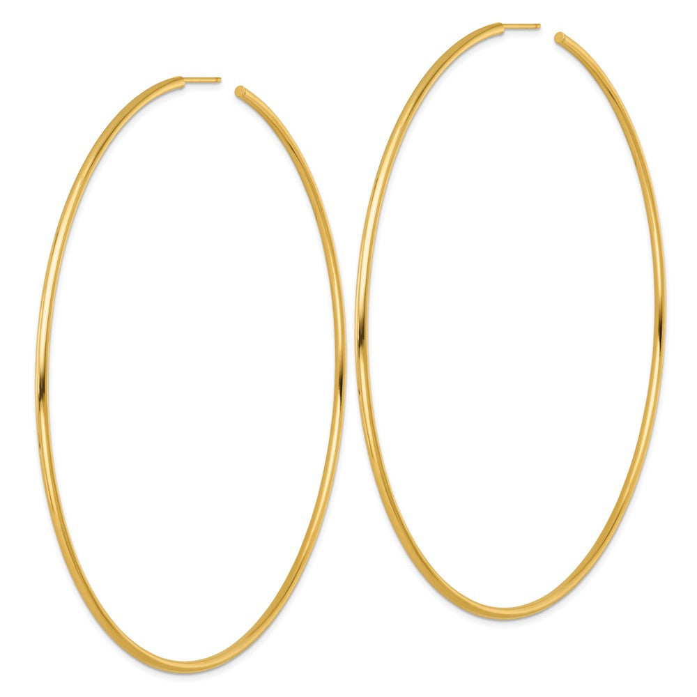 14k 2.0 x 100mm Polished Post Hoop Earrings