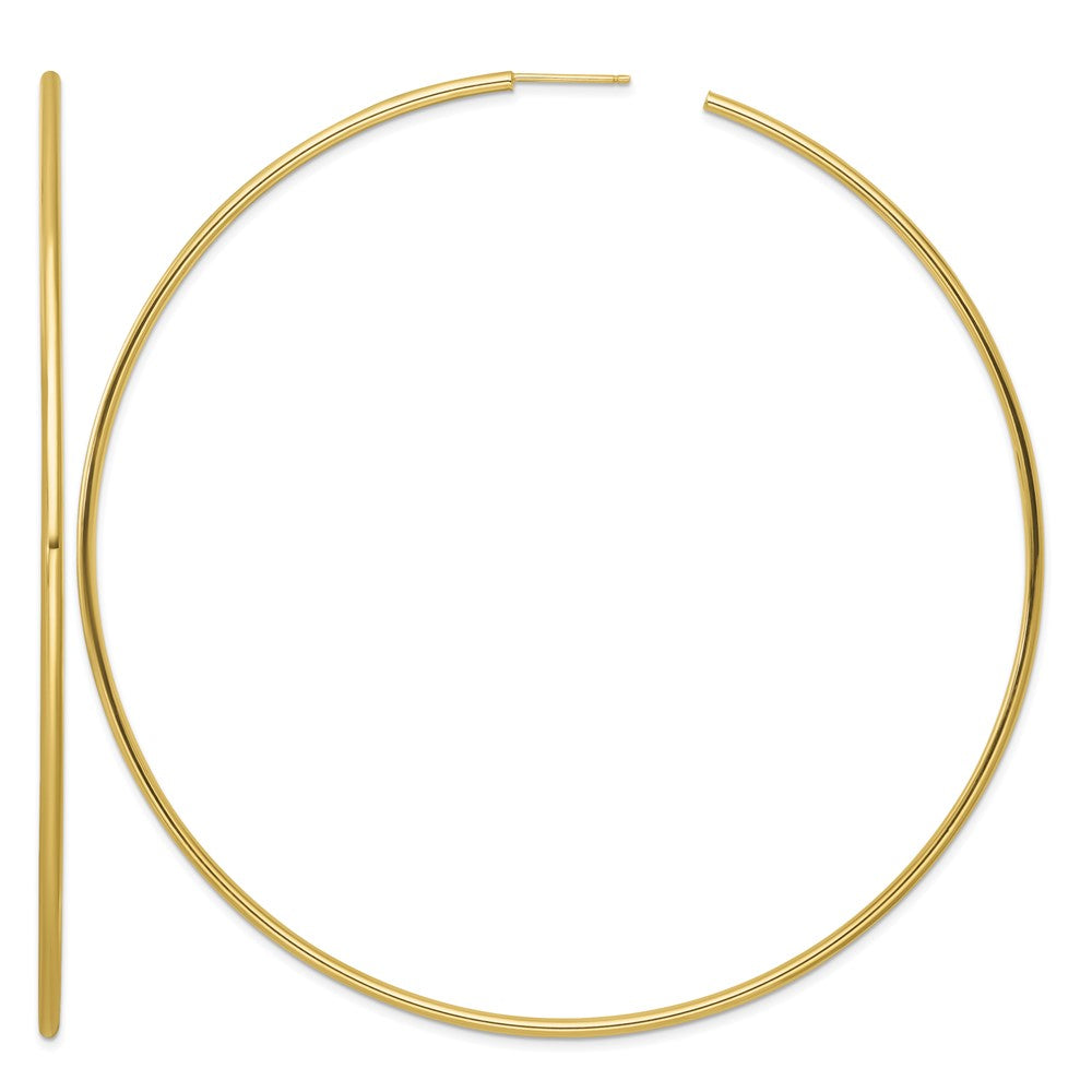 14k 2.0 x 100mm Polished Post Hoop Earrings