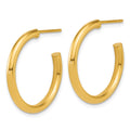 14K 2.5 x 25mm Polished Post Hoop Earrings