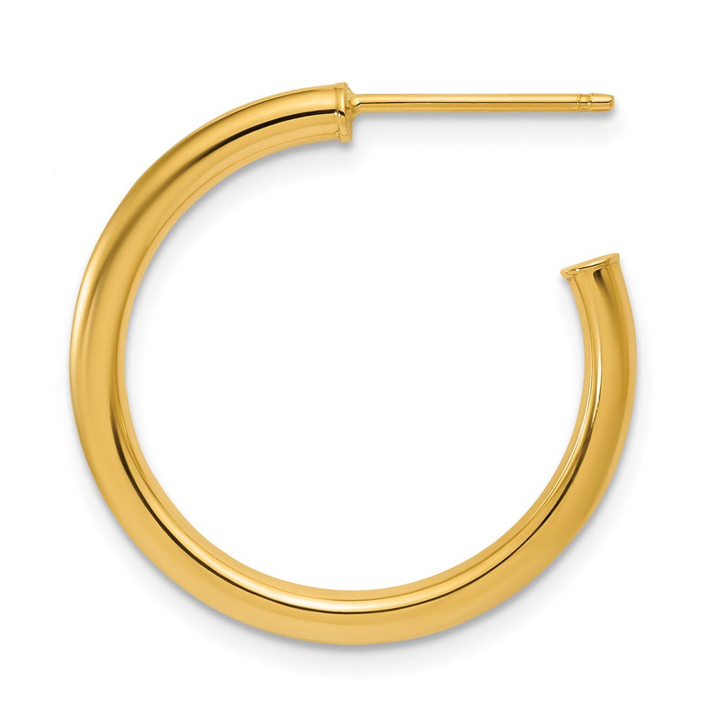 Single 14K 2.5 x 25mm Polished Post Hoop Earring