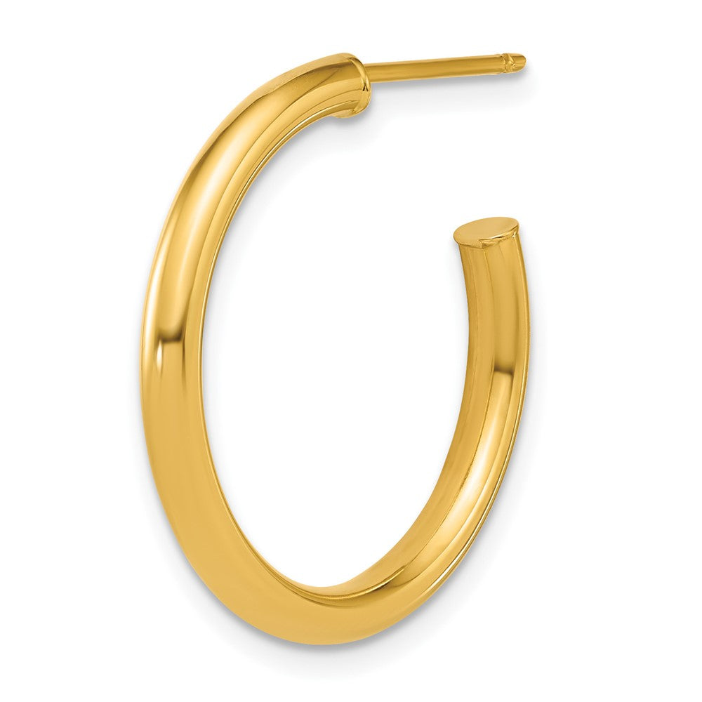Single 14K 2.5 x 25mm Polished Post Hoop Earring