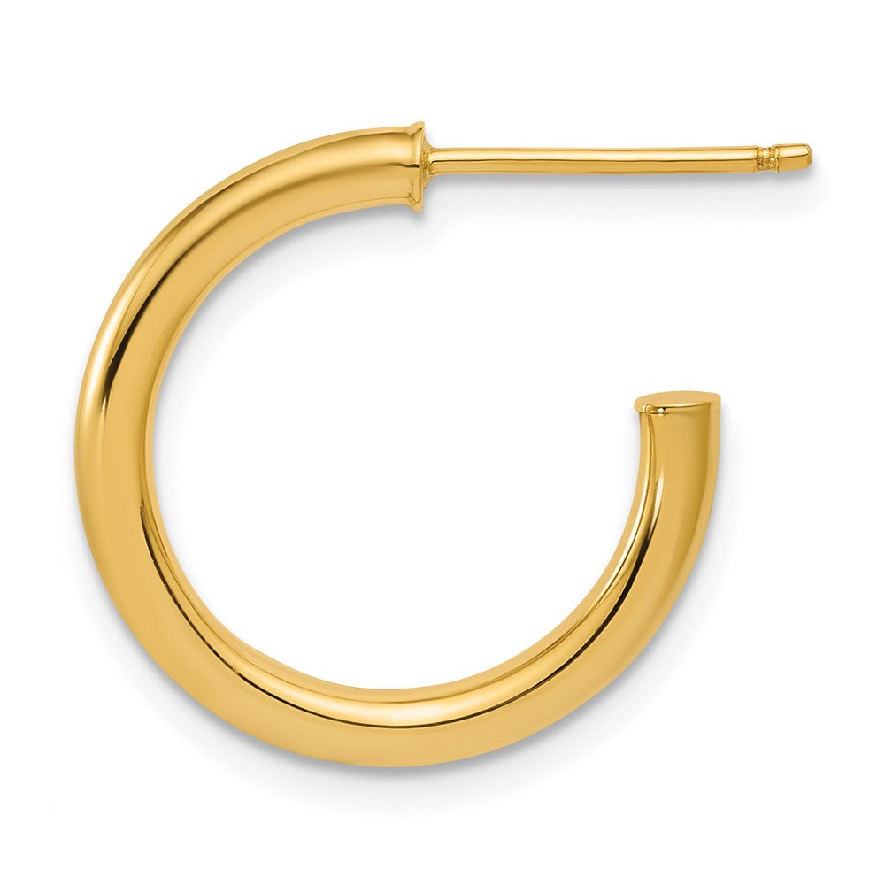 Single 14K 2.5 x 20mm Polished Post Hoop Earring