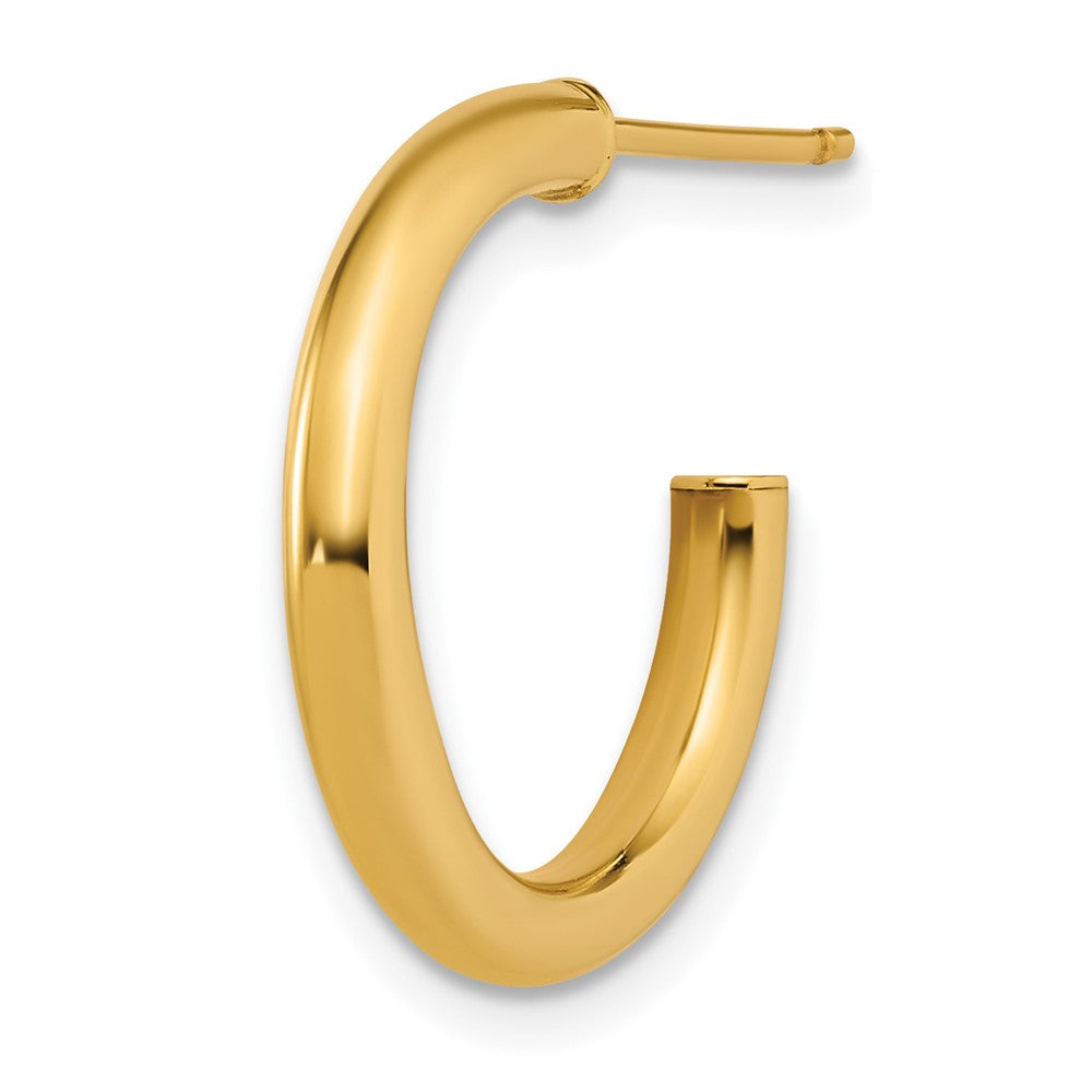 Single 14K 2.5 x 20mm Polished Post Hoop Earring