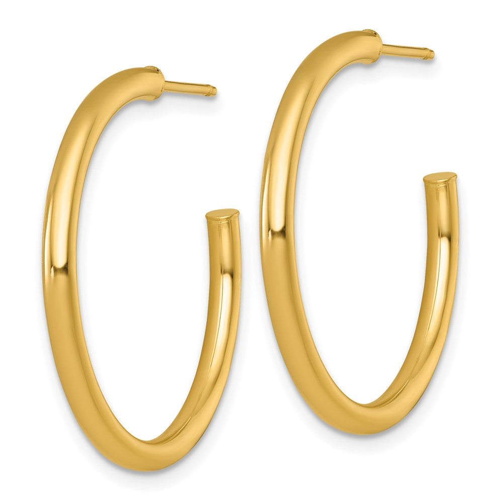 14k 2.5 x 30mm Polished Post Hoop Earrings