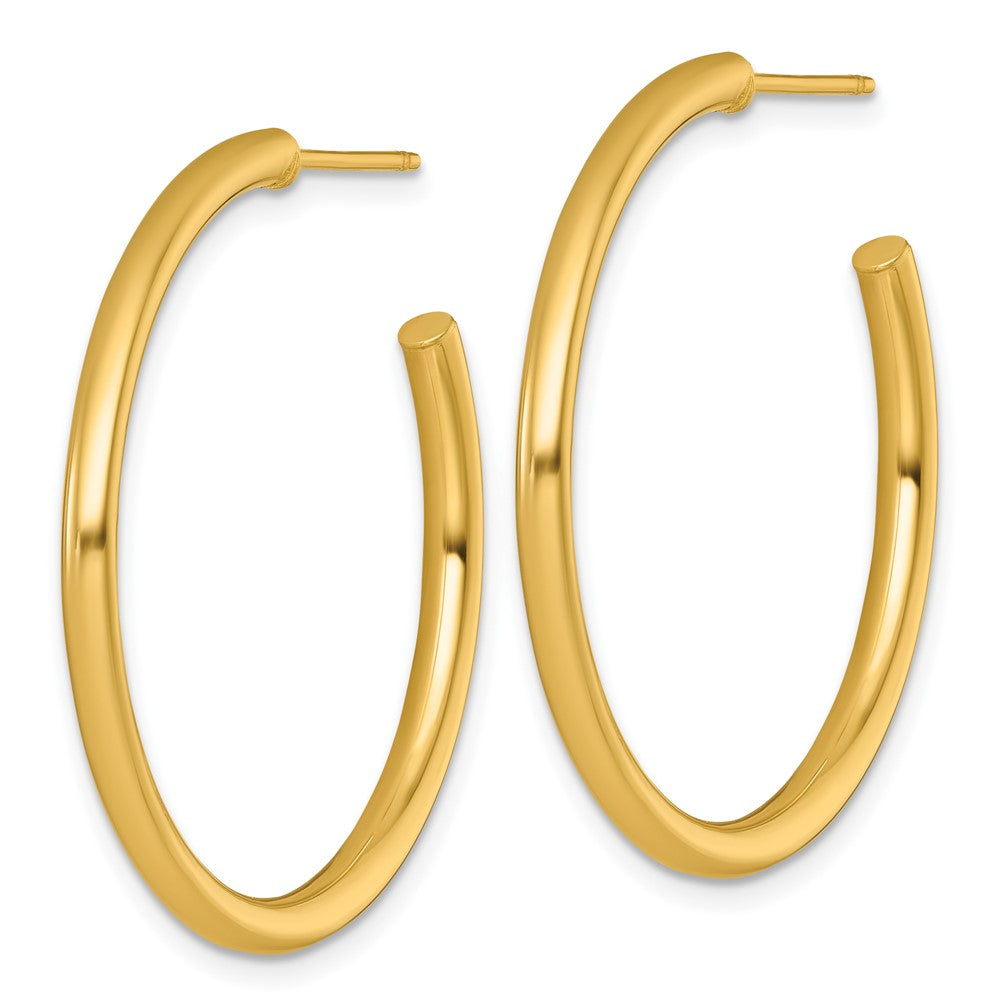 14k 2.5 x 35mm Polished Post Hoop Earrings