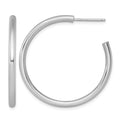 14k White Gold 2.5 x 35mm Polished Post Hoop Earrings