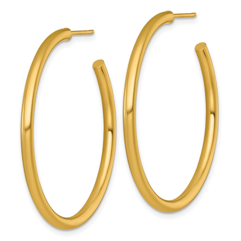 14k 2.5 x 40mm Polished Post Hoop Earrings
