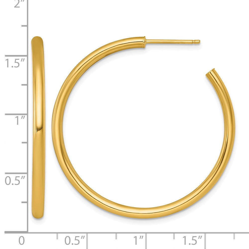 14k 2.5 x 40mm Polished Post Hoop Earrings