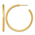 14k 2.5 x 40mm Polished Post Hoop Earrings