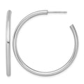 14k White Gold 2.5 x 40mm Polished Post Hoop Earrings