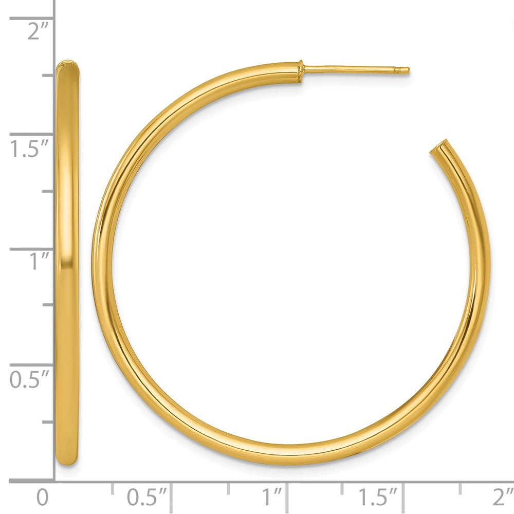 14k 2.5 x 45mm Polished Post Hoop Earrings
