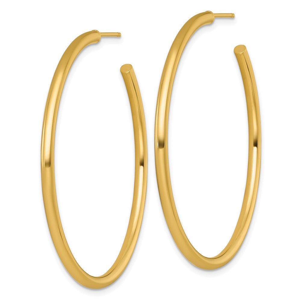 14k 2.5 x 50mm Polished Post Hoop Earrings