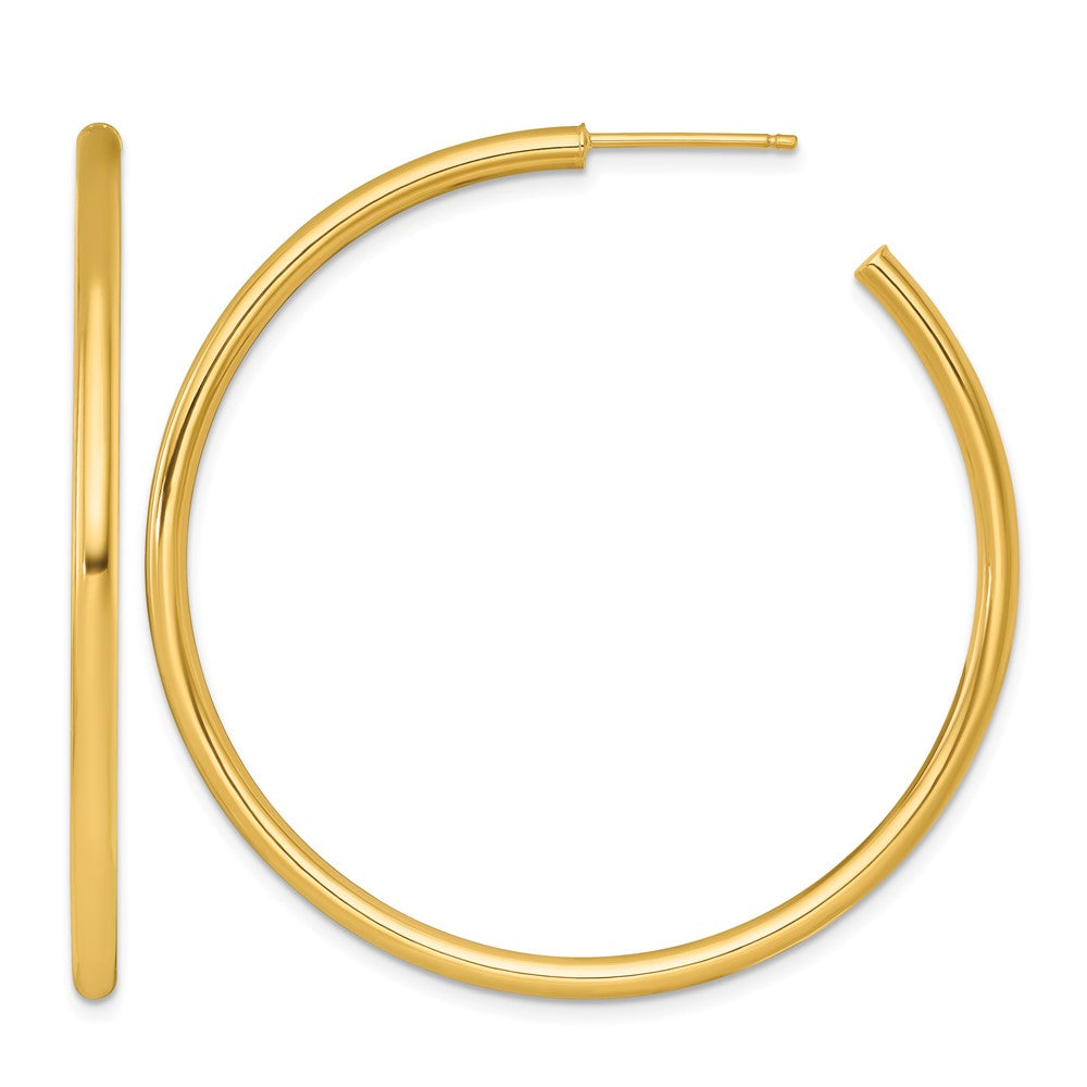 14k 2.5 x 50mm Polished Post Hoop Earrings