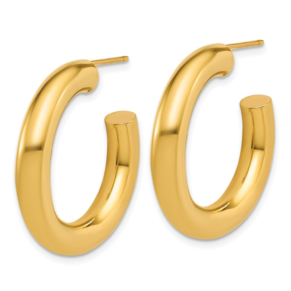 14K 5.0 x 30mm Polished Post Hoop Earrings