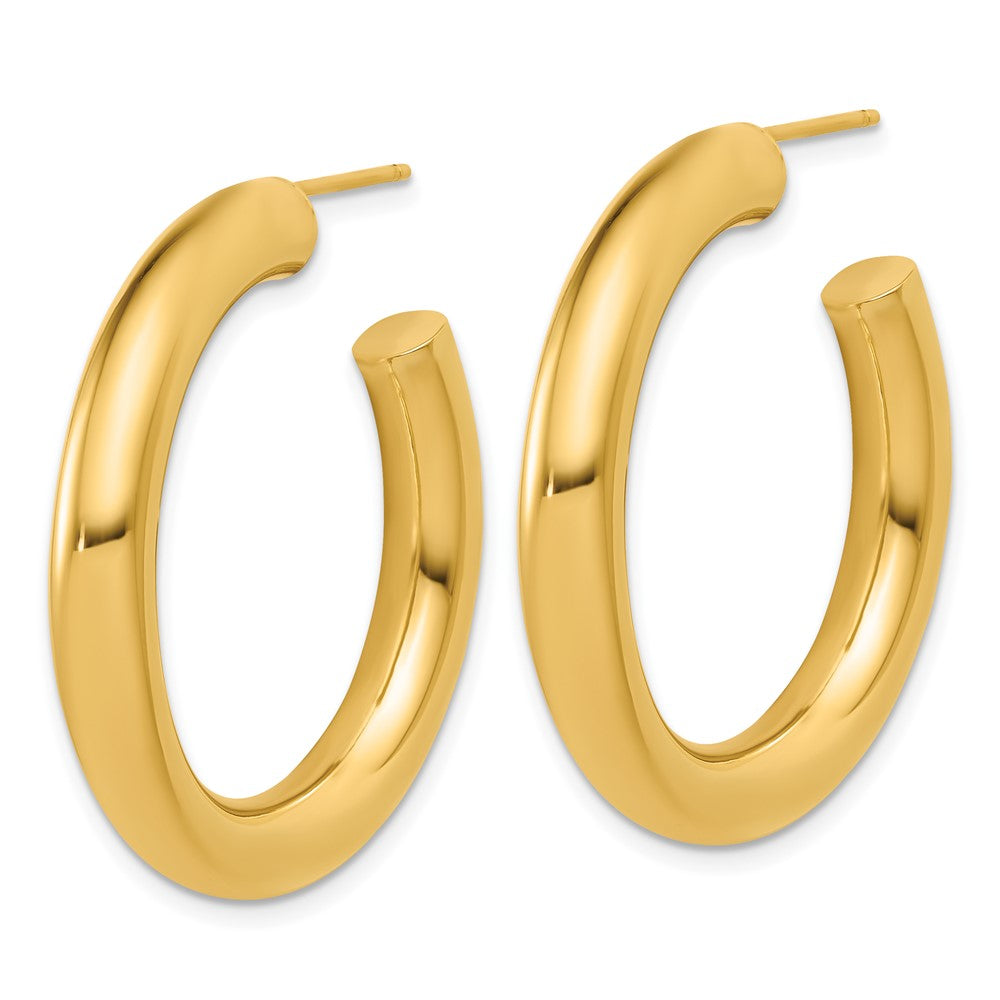 14K 5.0 x 35mm Polished Post Hoop Earrings