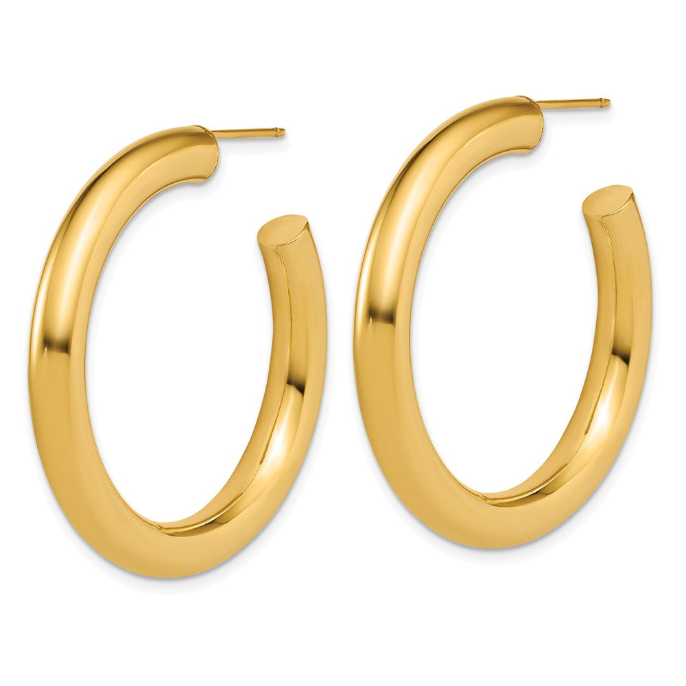 14K 5.0 x 40mm Polished Post Hoop Earrings