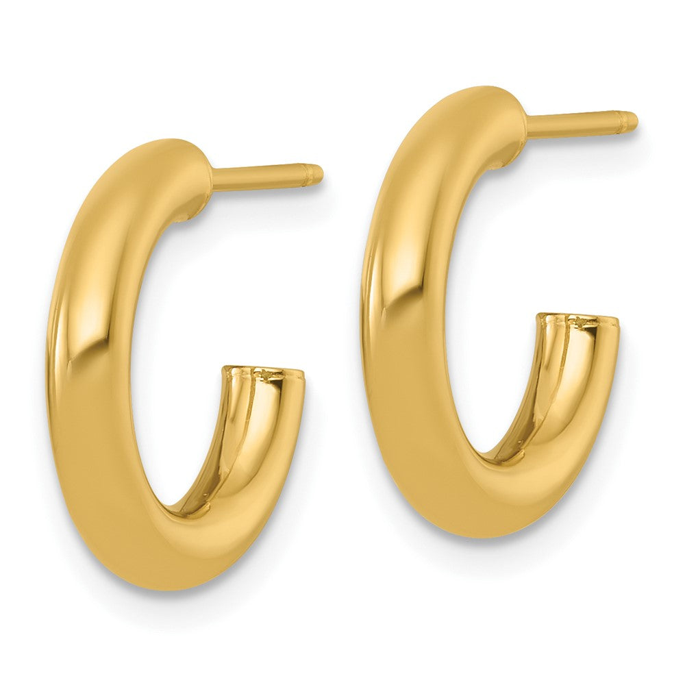 14k 3.0 x 16mm Polished Post Hoop Earrings