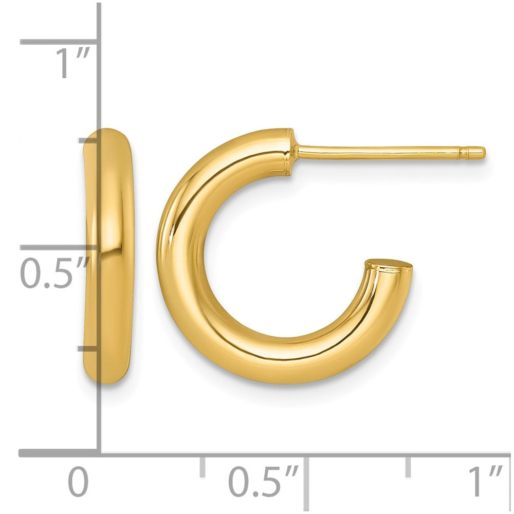 14k 3.0 x 16mm Polished Post Hoop Earrings