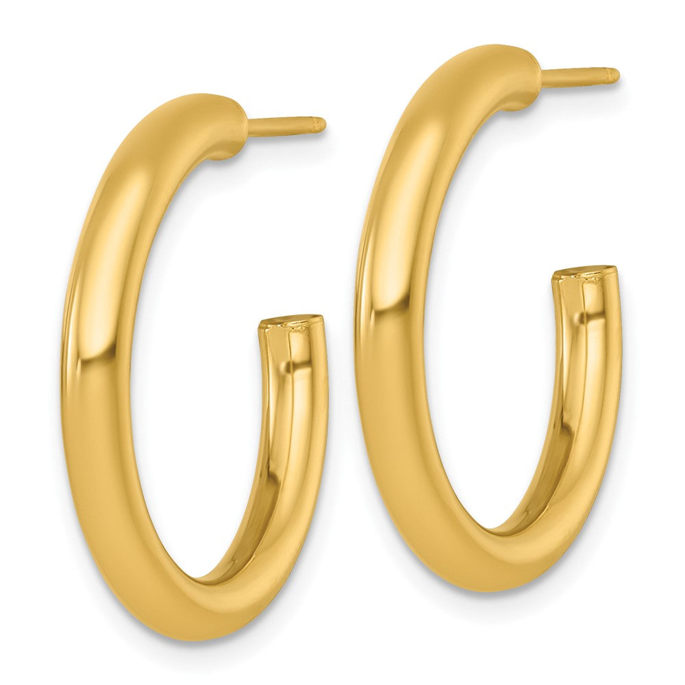 14k 3.0 x 25mm Polished Post Hoop Earrings