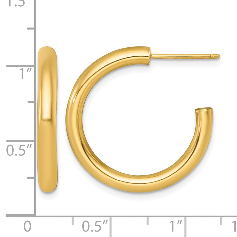 14k 3.0 x 25mm Polished Post Hoop Earrings