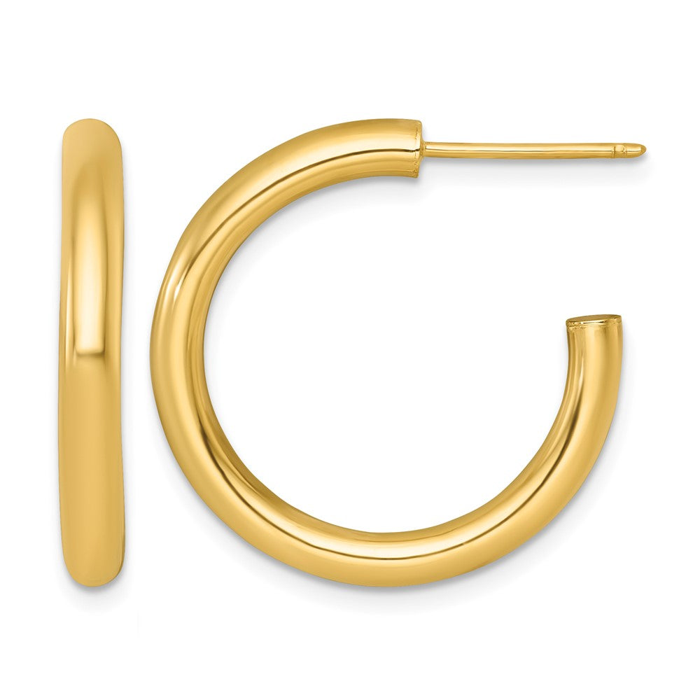 14k 3.0 x 25mm Polished Post Hoop Earrings