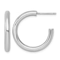 14k White Gold 3.0 x 25mm Polished Post Hoop Earrings