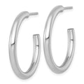 14k White Gold 3.0 x 30mm Polished Post Hoop Earrings