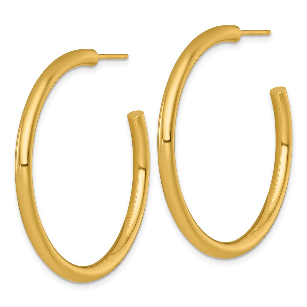 14k 3.0 x 40mm Polished Post Hoop Earrings