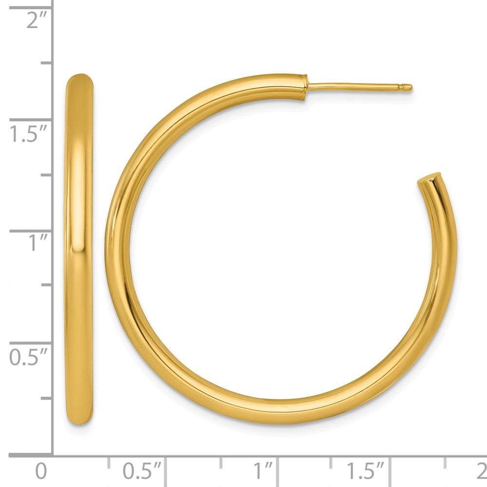 14k 3.0 x 40mm Polished Post Hoop Earrings