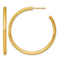 14k 3.0 x 45mm Polished Post Hoop Earrings
