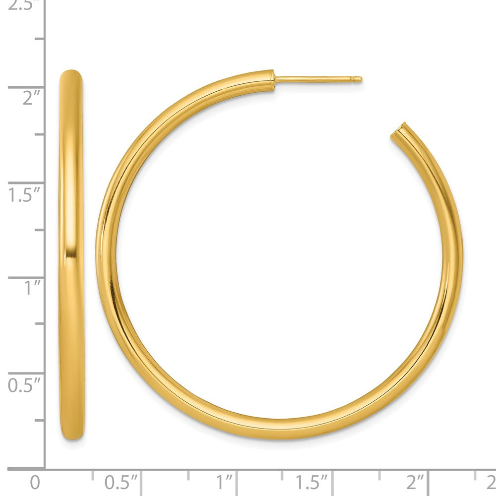 14k 3.0 x 50mm Polished Post Hoop Earrings