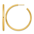 14k 3.0 x 50mm Polished Post Hoop Earrings