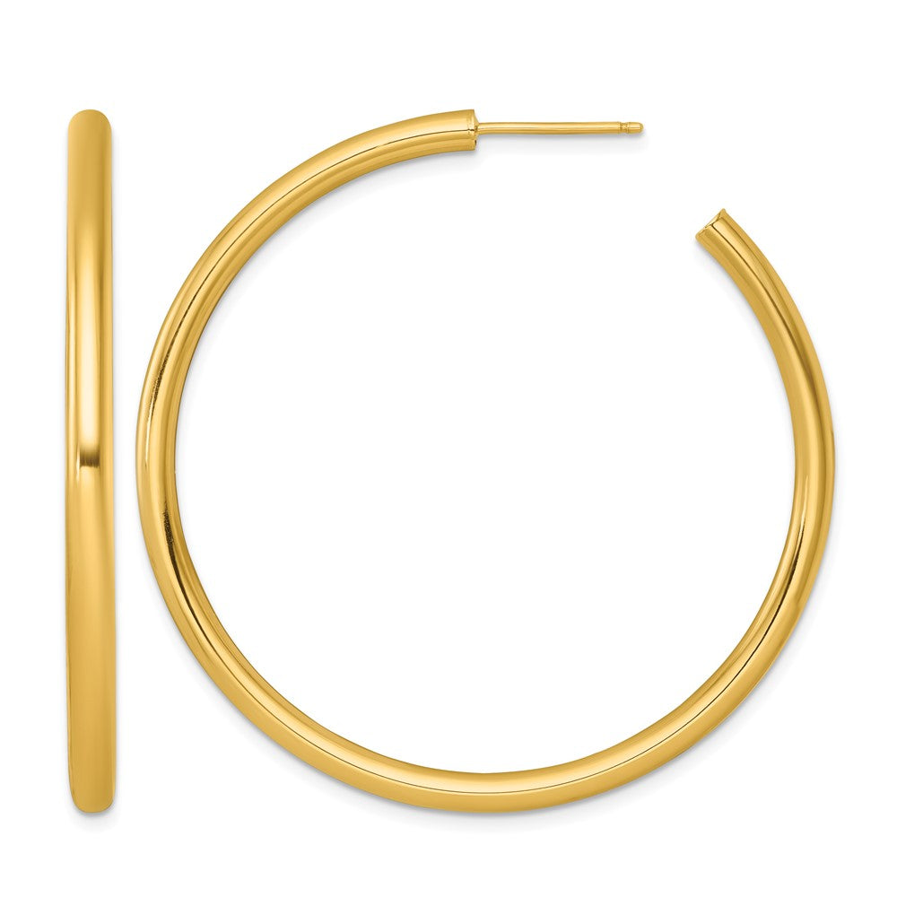 14k 3.0 x 50mm Polished Post Hoop Earrings