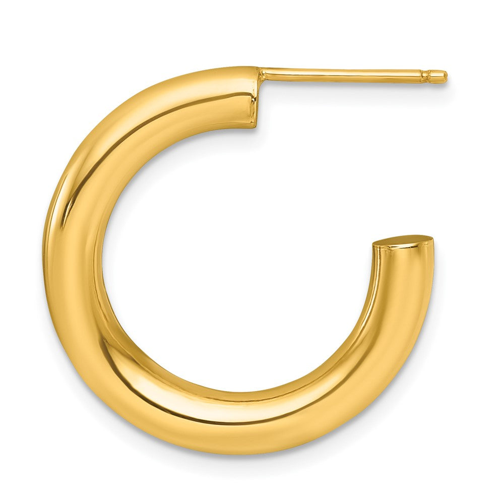Single 14K 4.0 x 25mm Polished Post Hoop Earring