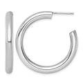14K White Gold 4.0 x 35mm Polished Post Hoop Earrings