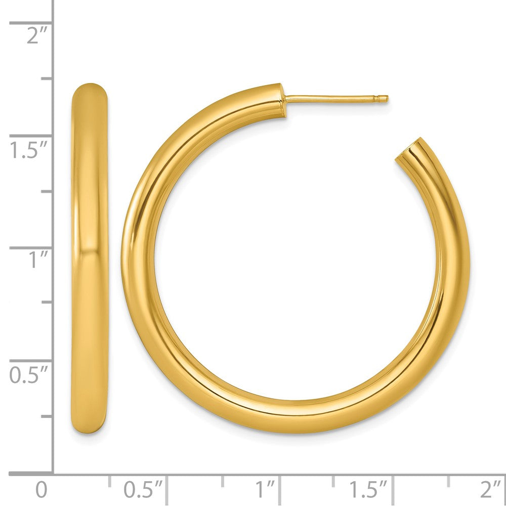 14k 4.0 x 40mm Polished Post Hoop Earrings