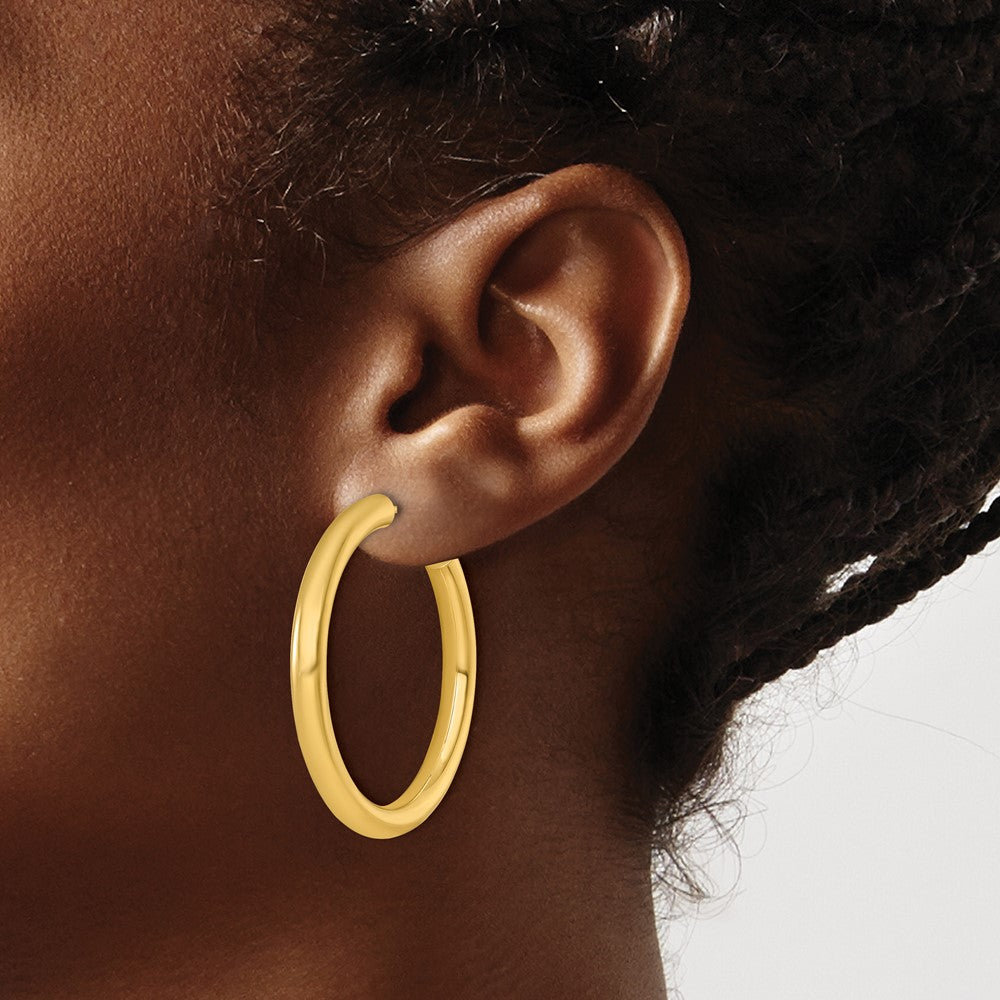14k 4.0 x 40mm Polished Post Hoop Earrings