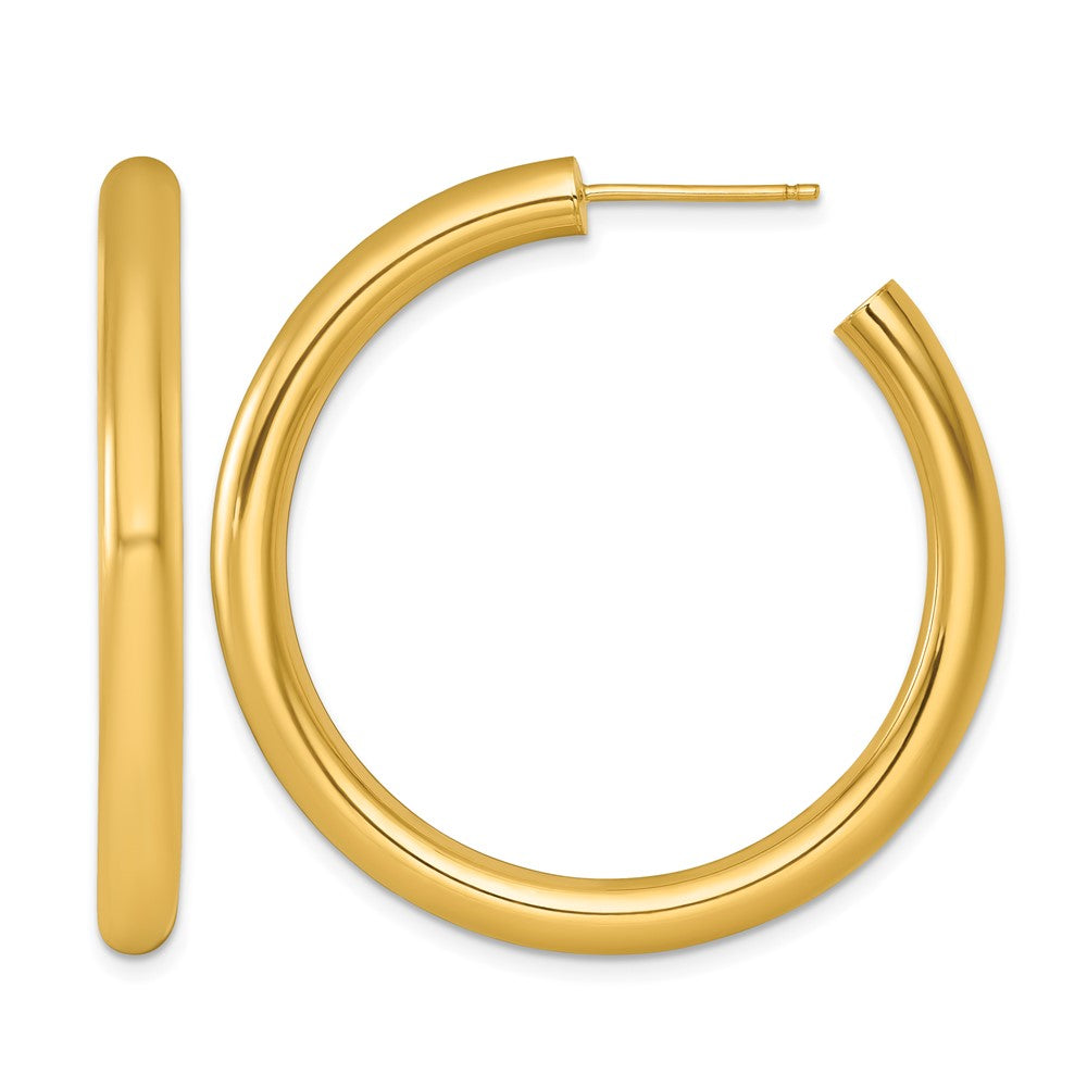 14k 4.0 x 40mm Polished Post Hoop Earrings