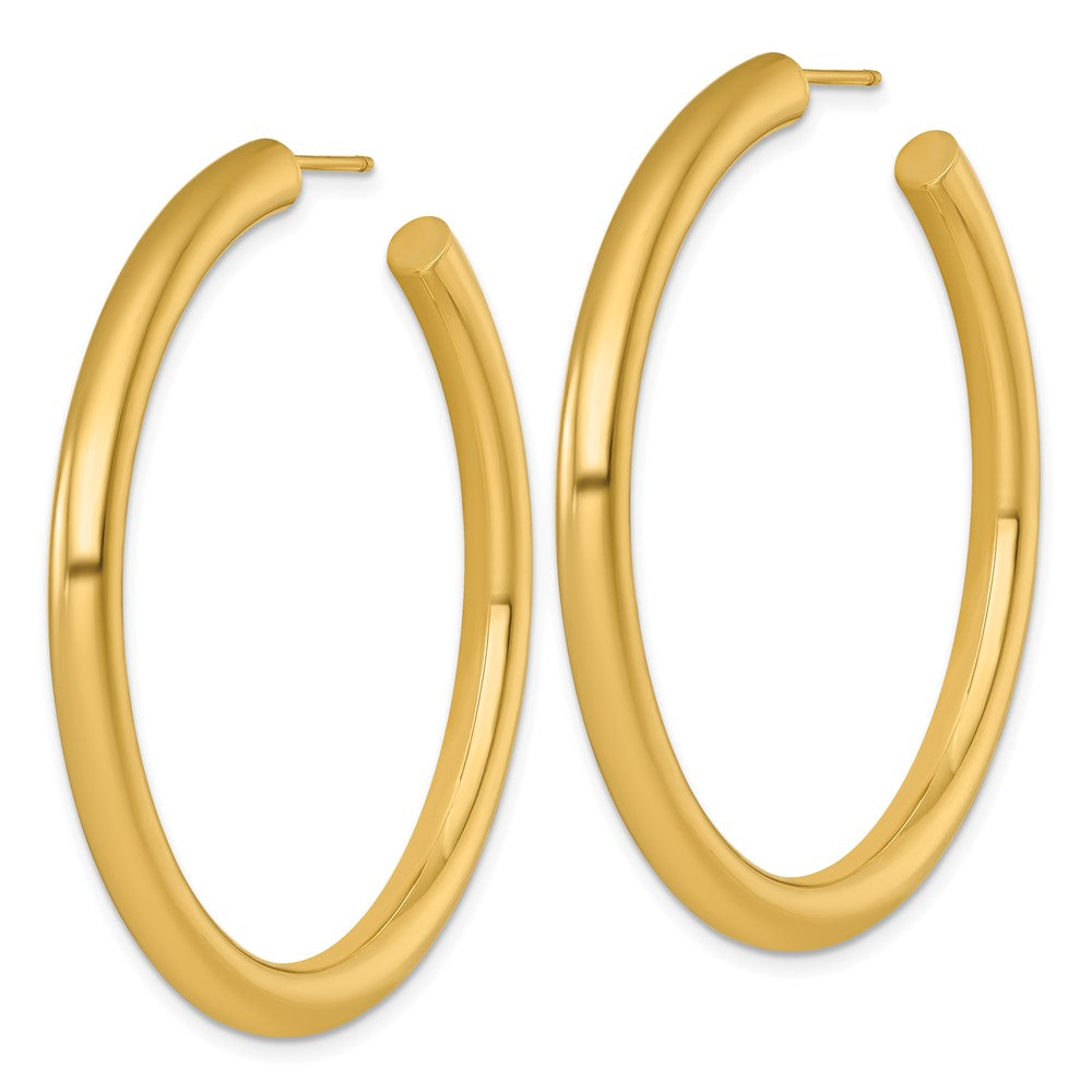 14k 4.0 x 50mm Polished Post Hoop Earrings